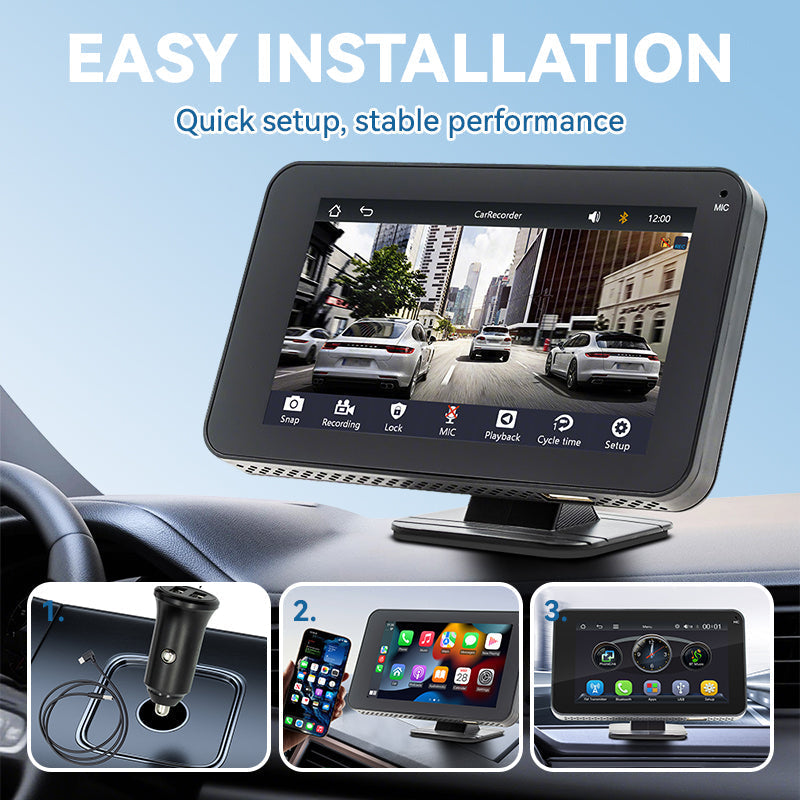 🎶 CarPlay 4.7™ – Lecteur Multimédia Auto HD avec Écran Tactile & Bluetooth
